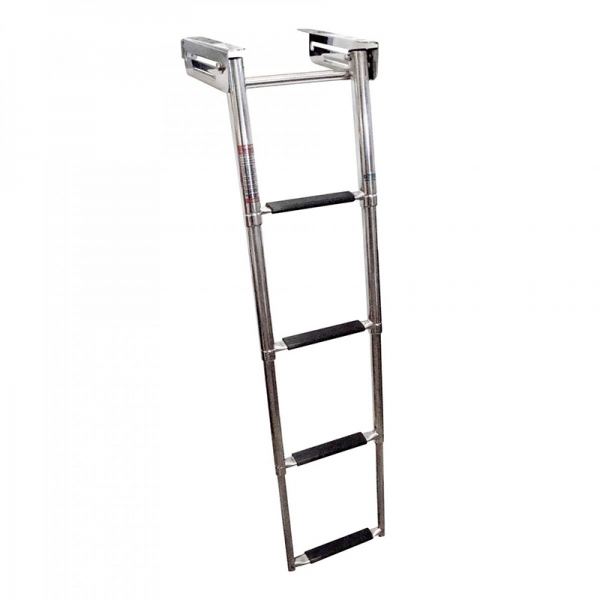 Stainless Steel Fold Out Over Platform Telescoping Ladder with