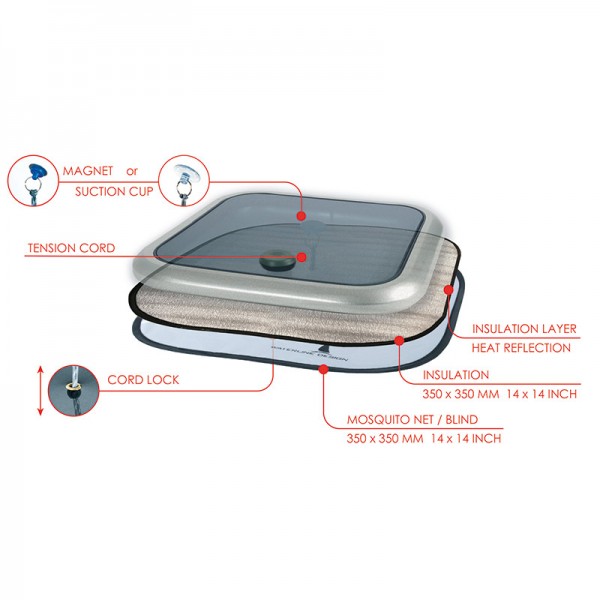 WATERLINE Moisture/Heat Insulation for hatches 350 x 350 mm OUTMAR